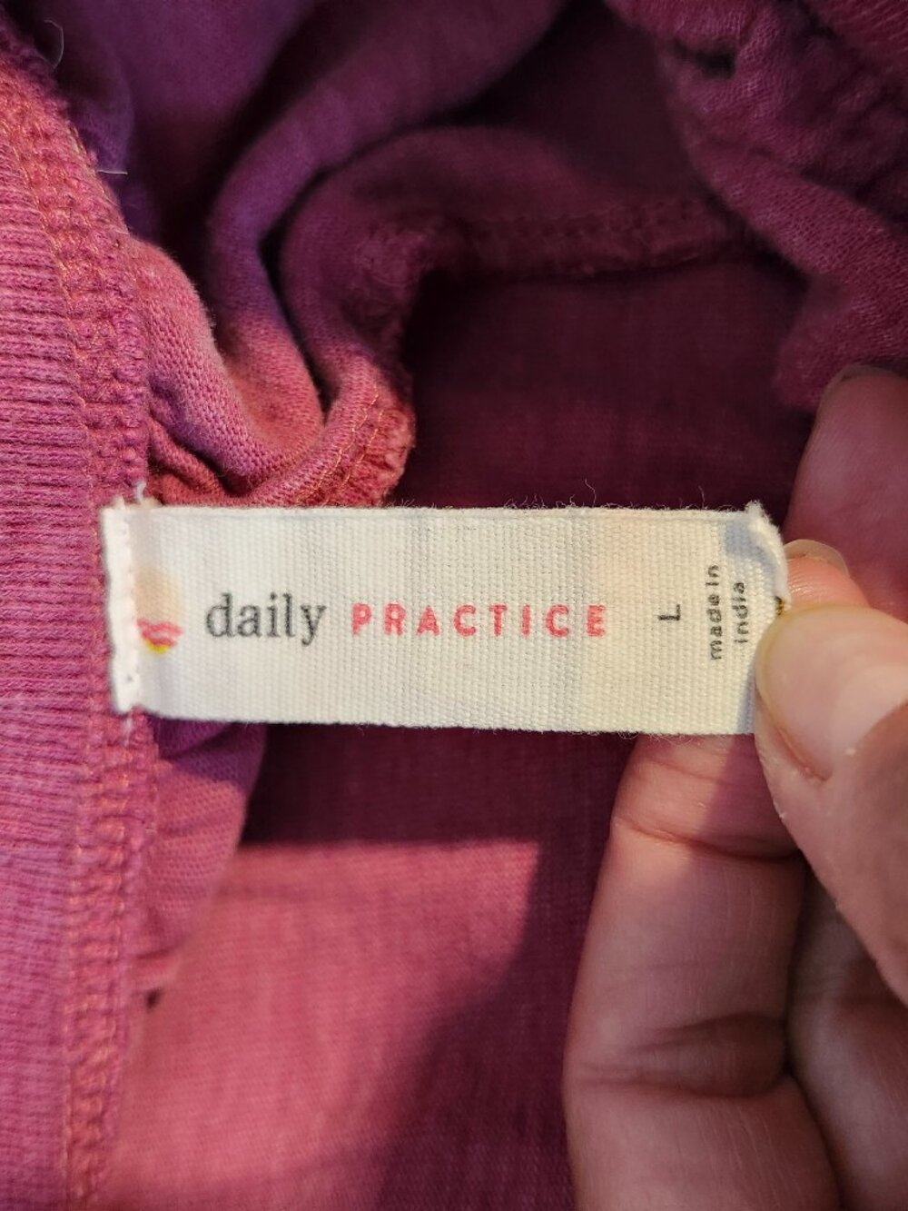 Anthropologie Daily Practice Pink Muslin Yoga Pants Drawstring Relaxed Size L - Picture 8 of 14